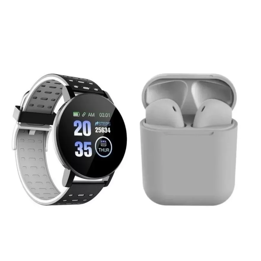 combo reloj 119+audif i12+ hand grip 5